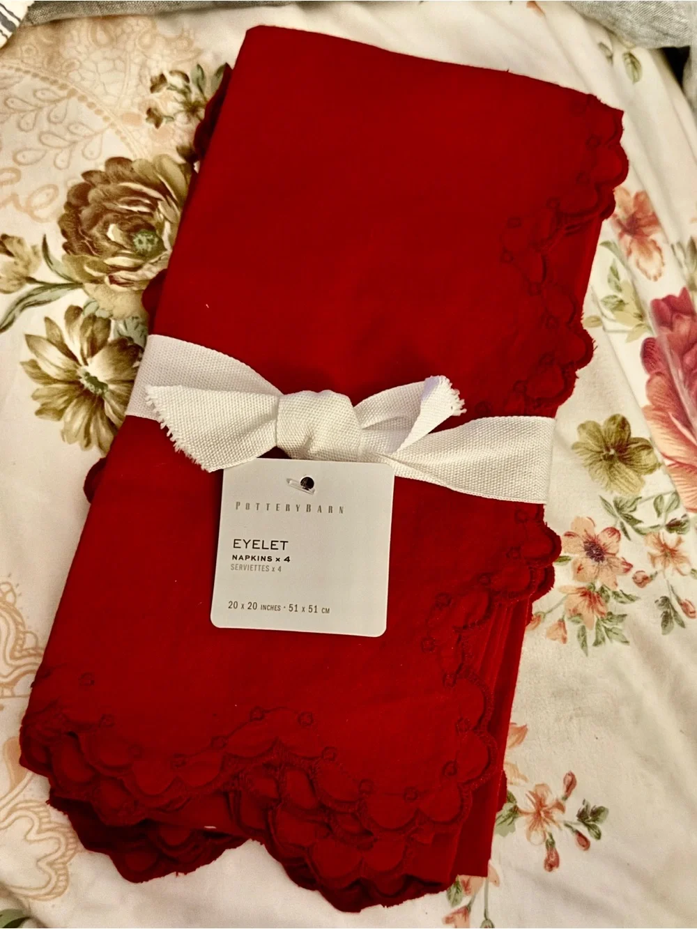 Pottery Barn “Eyelet” Cotton Napkins